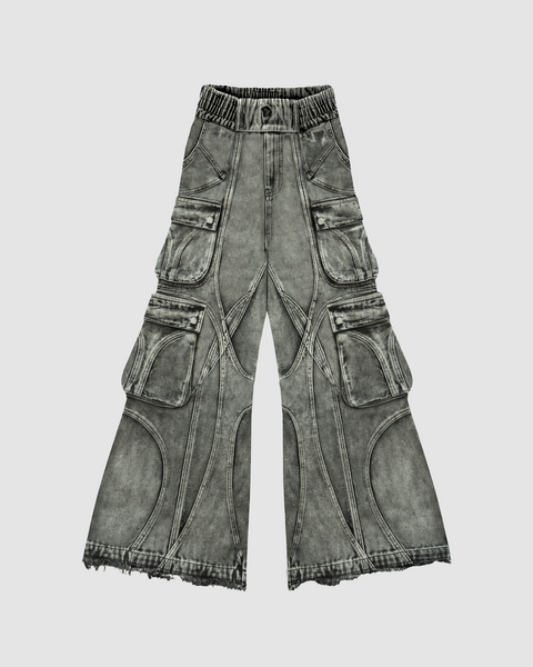 cyvist 】FLARE WEBBED DENIM BLACK cyvist 】FLARE WEBBED DENIM BLACK