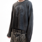 CHARCOAL LOOSE LOGO KNIT